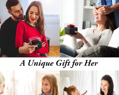 Eternal Rose I Love You Necklace Red Rose Necklace